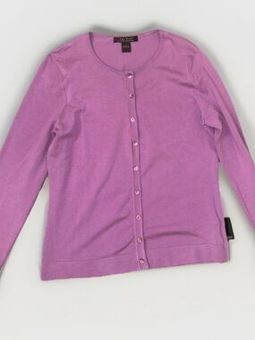 Lavender Button-Front Cardigan